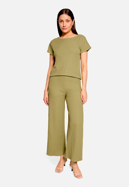 Betty Barclay Soft Olive Women Culottes with Elastic Waistband SKU: 6155-1821_7366 Image 02