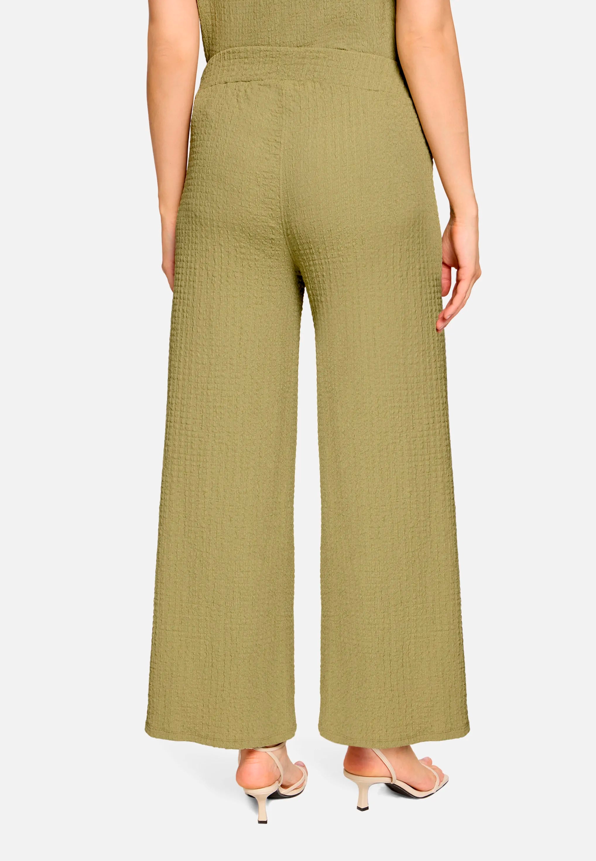 Betty Barclay Soft Olive Women Culottes with Elastic Waistband SKU: 6155-1821_7366 Image 03