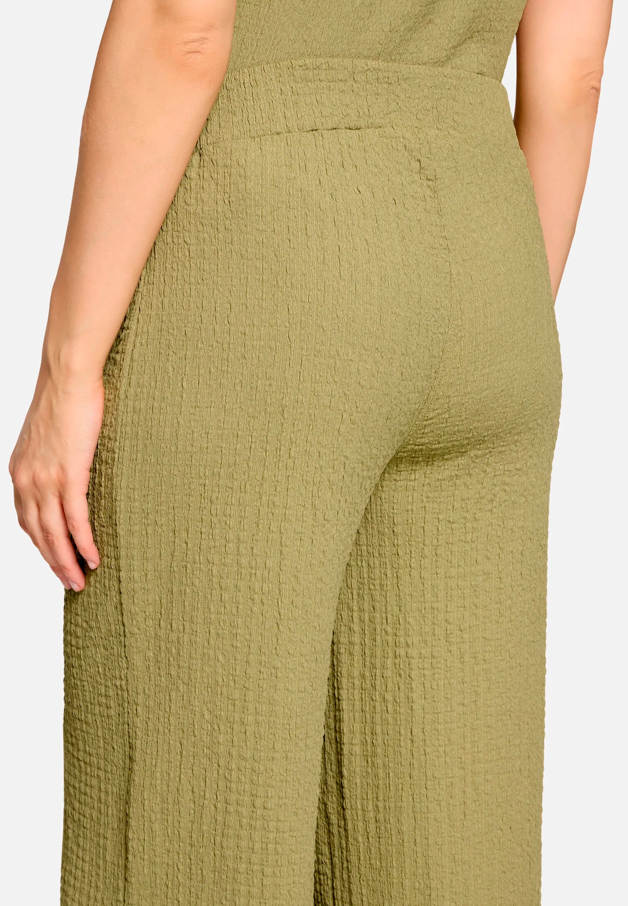 Betty Barclay Soft Olive Women Culottes with Elastic Waistband SKU: 6155-1821_7366 Image 07