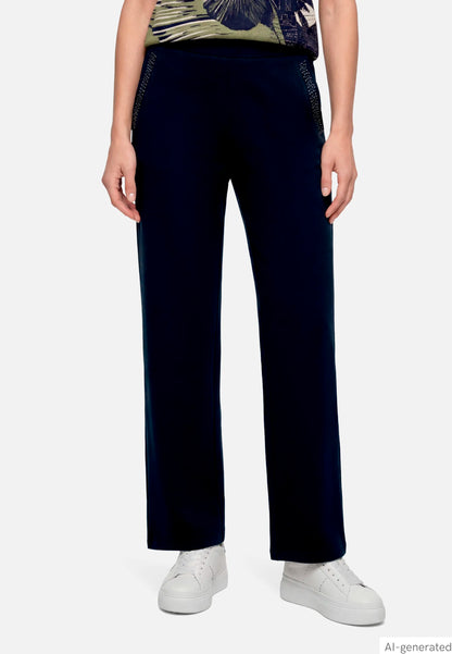 Betty Barclay Dark Sky Women Pull-On Trousers with Rhinestones SKU: 6155-8065_8345 Image 01