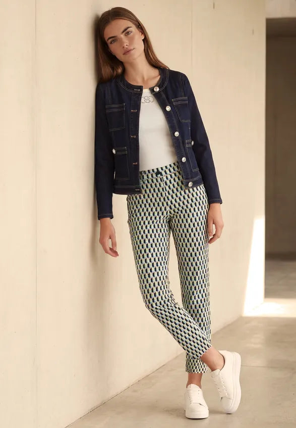 Betty Barclay Blue/Green Women Business Trousers with a Crease SKU: 6157-1857_8850 Image 00