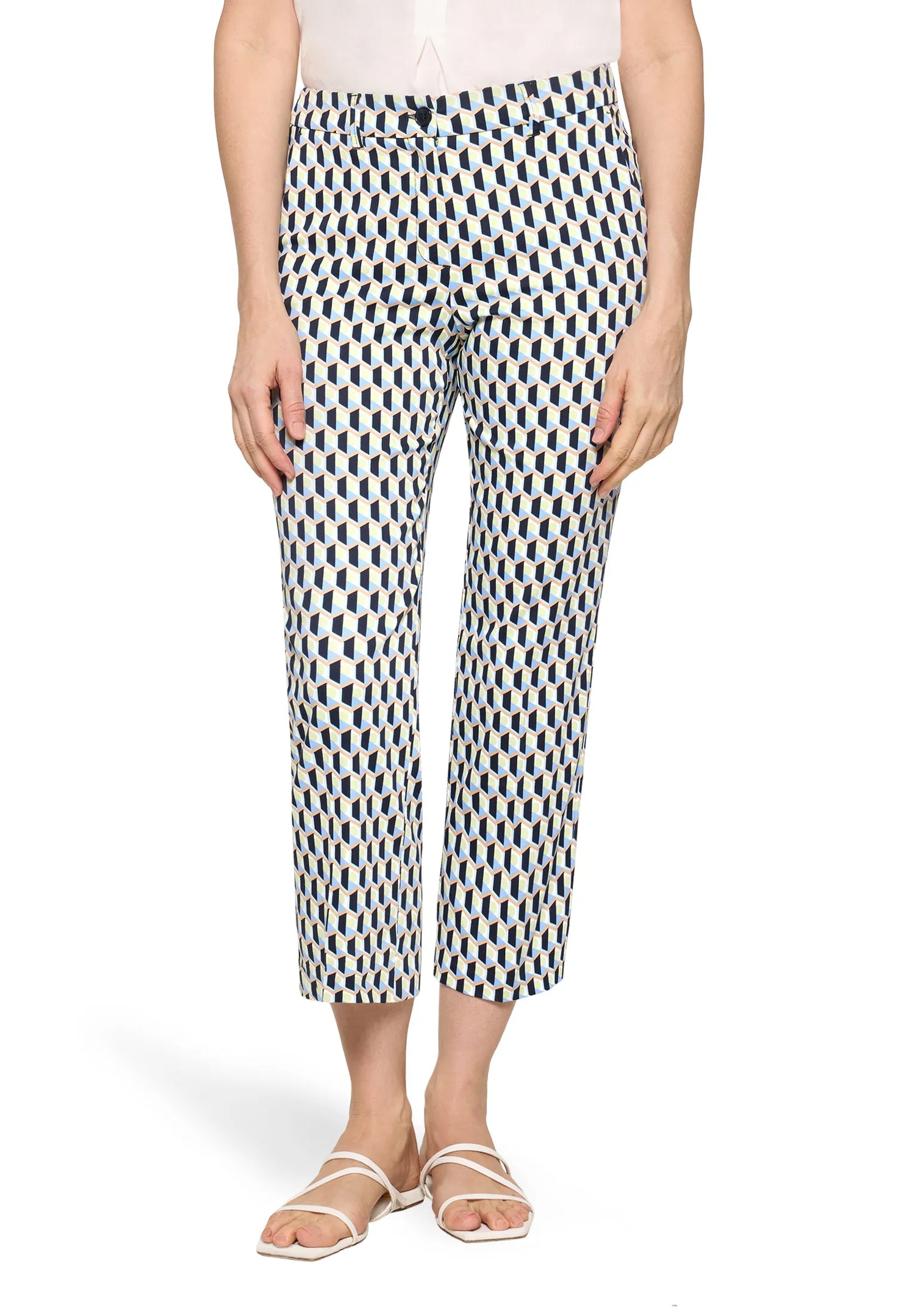 Betty Barclay Blue/Green Women Business Trousers with a Crease SKU: 6157-1857_8850 Image 01
