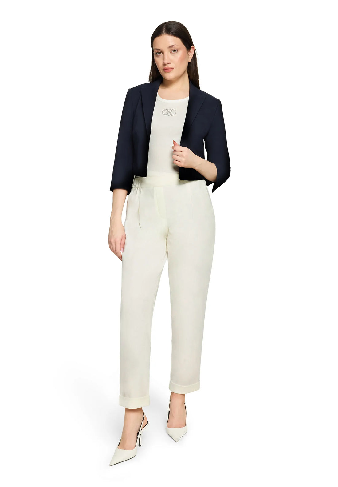 Betty Barclay Offwhite Women Pull-On Trousers with Side Pockets SKU: 6161-1838_1014 Image 05