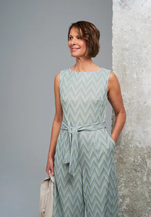 Betty Barclay Blue/Green Women Jumpsuit with Tie Belt SKU: 6174-1919_8850 Image 00