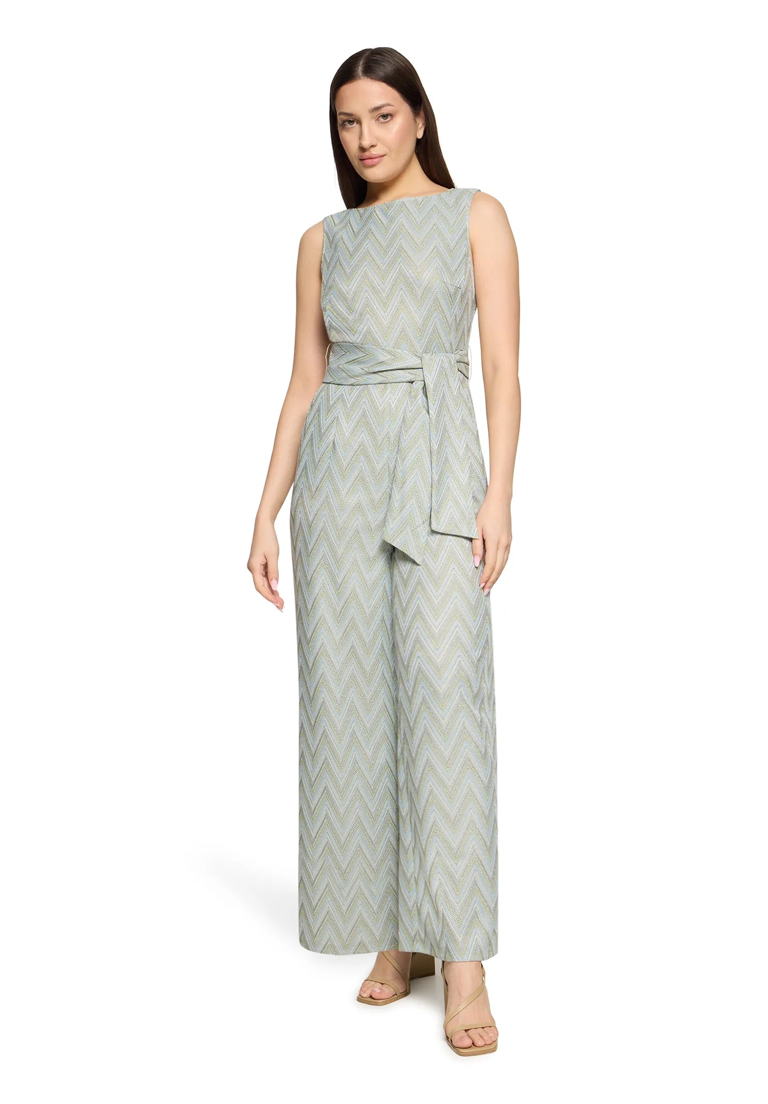 Betty Barclay Blue/Green Women Jumpsuit with Tie Belt SKU: 6174-1919_8850 Image 02