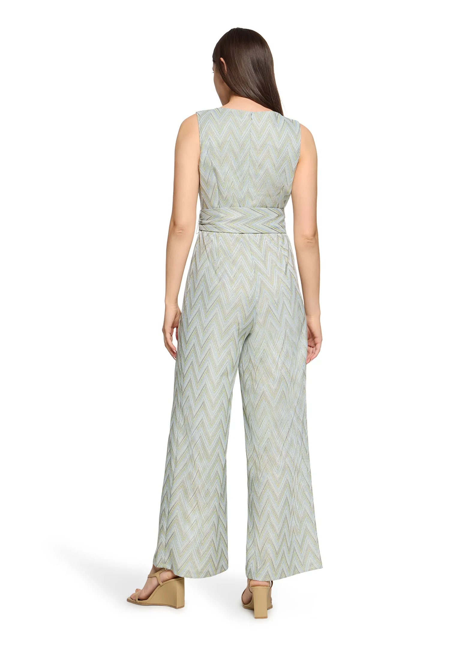 Betty Barclay Blue/Green Women Jumpsuit with Tie Belt SKU: 6174-1919_8850 Image 04