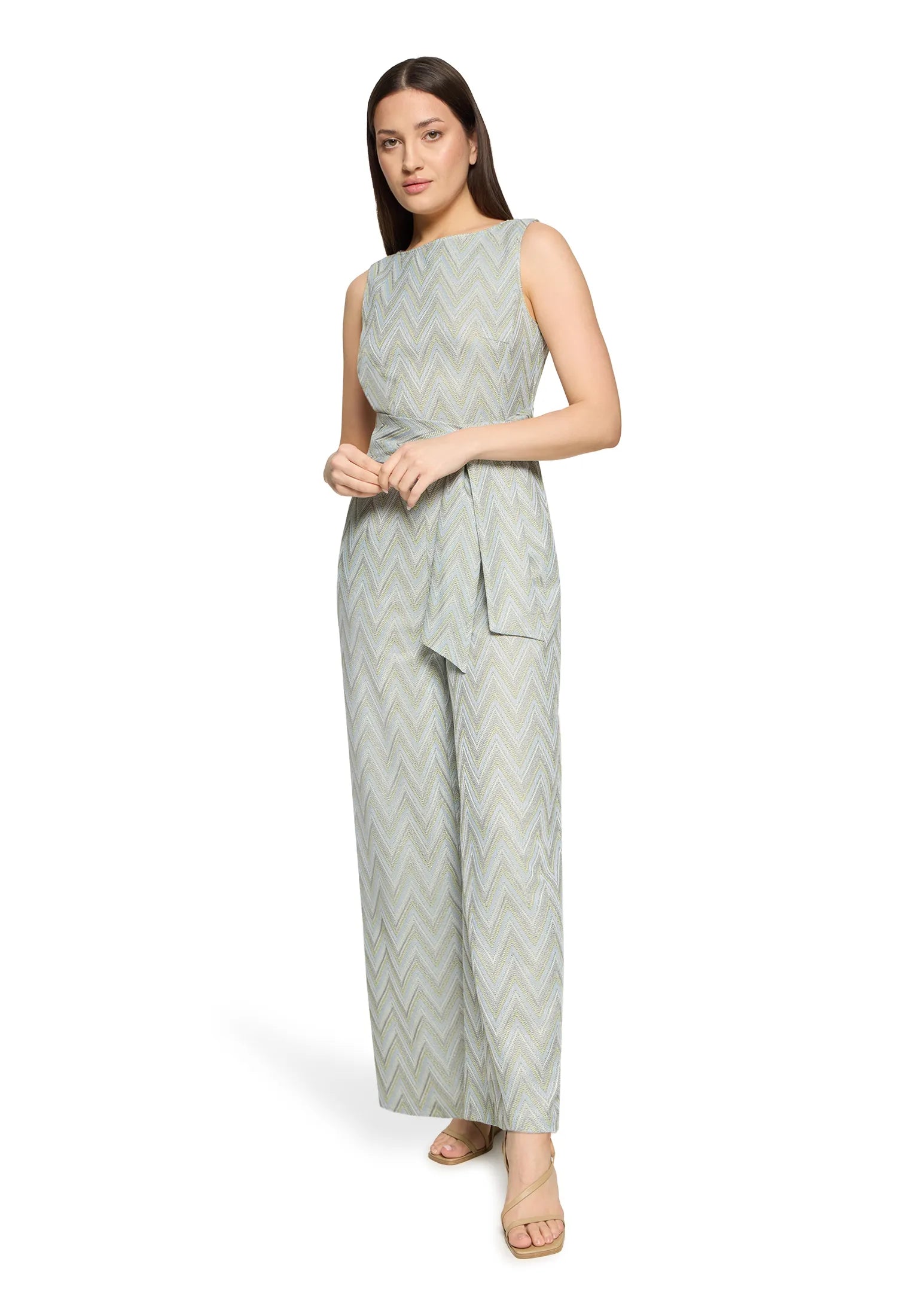 Betty Barclay Blue/Green Women Jumpsuit with Tie Belt SKU: 6174-1919_8850 Image 05