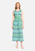 Betty Barclay Blue/Green Women Jumpsuit with Zigzag Pattern And Tie Belt SKU: 6176-1898_8850 Image 01