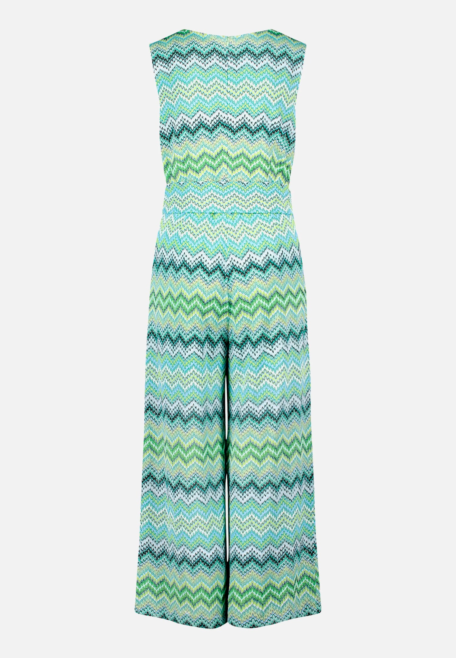Betty Barclay Blue/Green Women Jumpsuit with Zigzag Pattern And Tie Belt SKU: 6176-1898_8850 Image 05