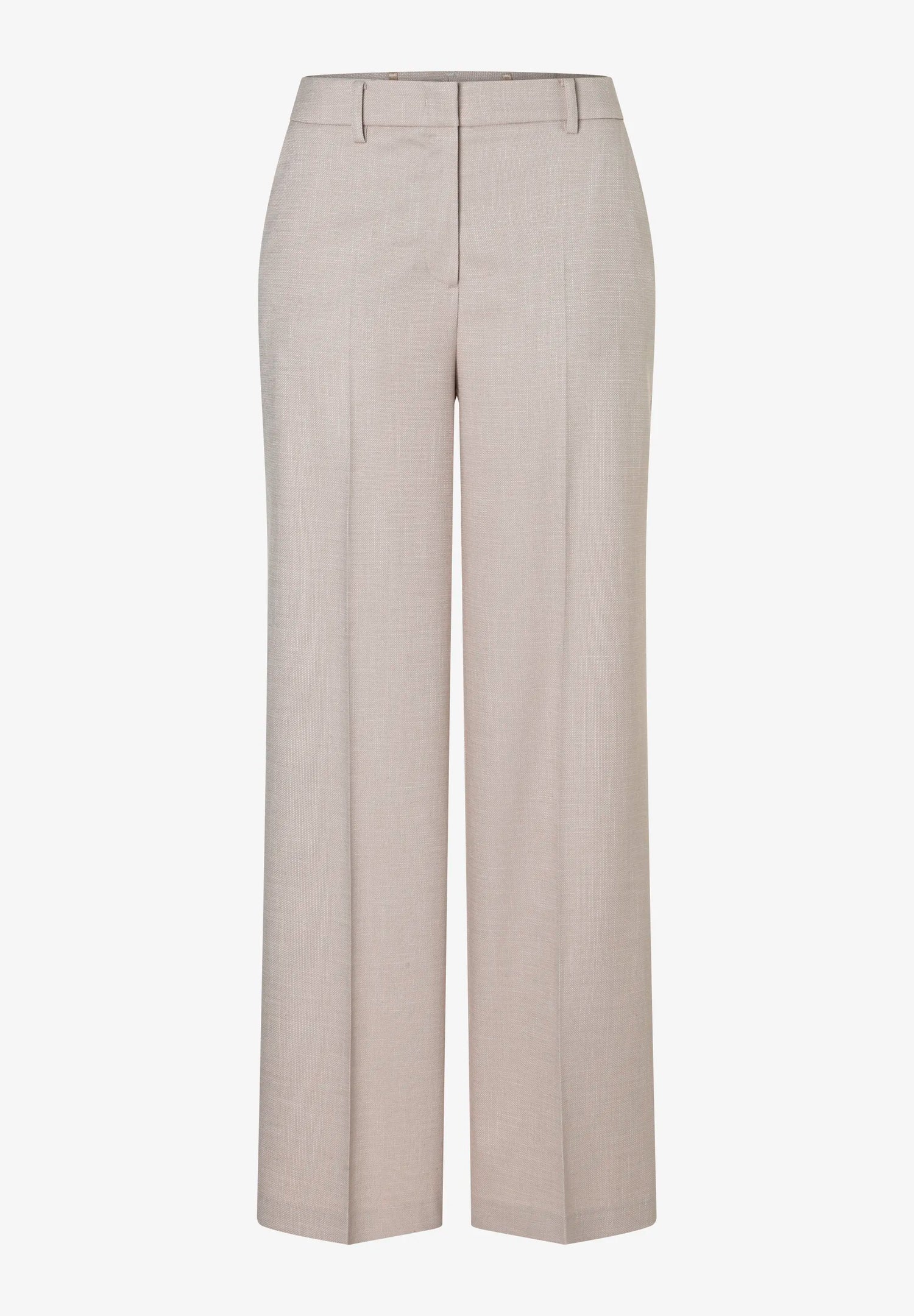 More &amp; More Powder Beige Melange Women Wide-Leg Suit Trousers with Texture SKU: 61814483_2214 Image 01