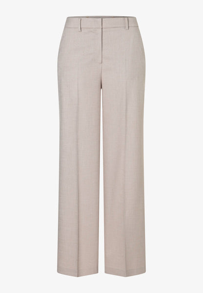 More &amp; More Powder Beige Melange Women Wide-Leg Suit Trousers with Texture SKU: 61814483_2214 Image 01