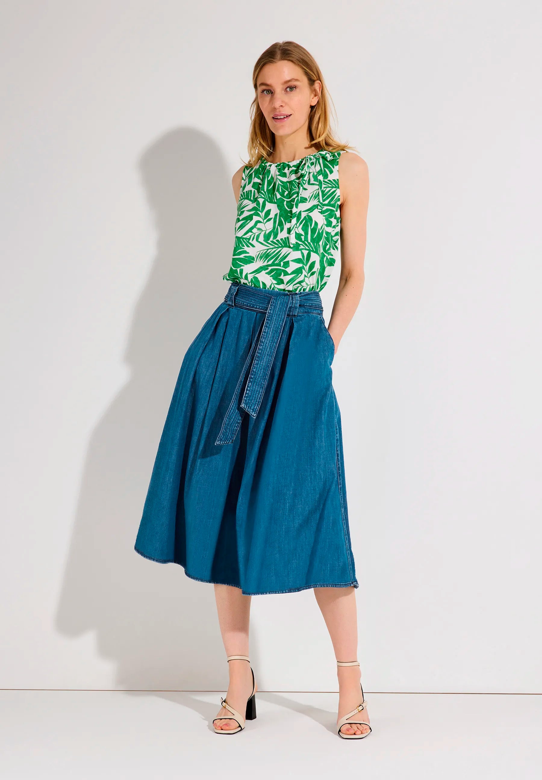 More &amp; More Ikat Jungle Print Women Viscose Top with Print SKU: 61822490_3640 Image 02