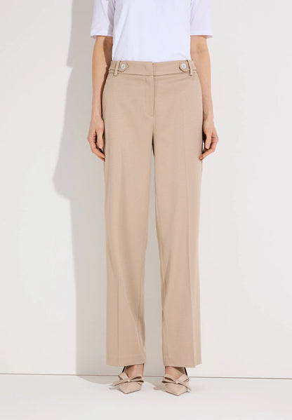 More &amp; More Powder Beige Women Wide-Legged Trousers with a Ribbed Texture SKU: 61824485_0214 Image 01