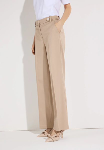 More &amp; More Powder Beige Women Wide-Legged Trousers with a Ribbed Texture SKU: 61824485_0214 Image 03