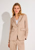 More & More Powder Beige Women Blazer with Ribbed Texture SKU: 61826410_0214 Image 01