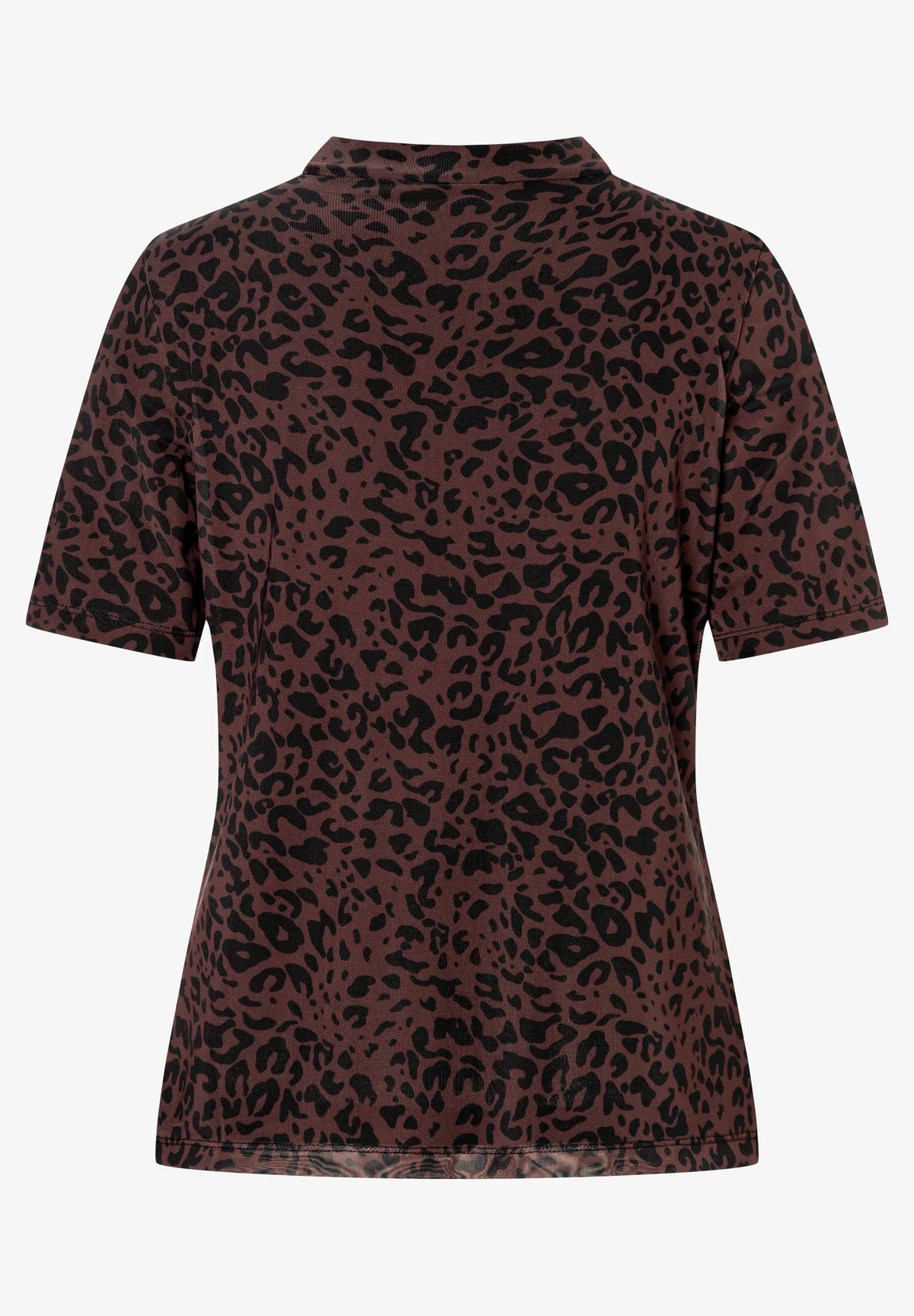 More &amp; More Two Tone Animal Print Women Mesh Shirt with Leopard Print SKU: 61910576_M2279 Image 04