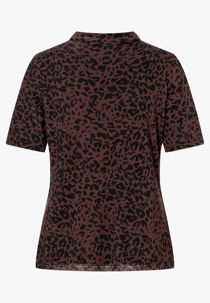 More &amp; More Two Tone Animal Print Women Mesh Shirt with Leopard Print SKU: 61910576_M2279 Image 04
