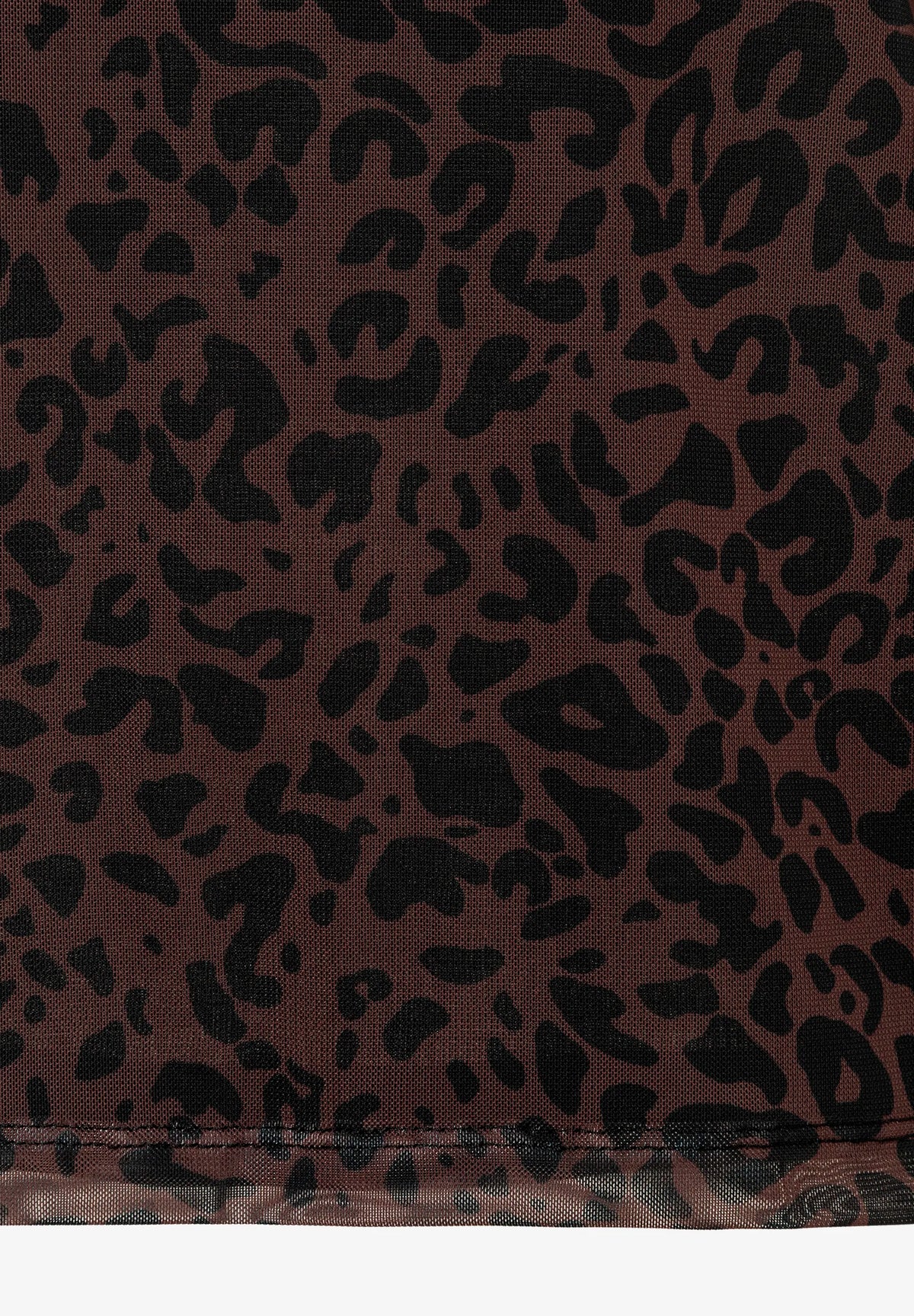 More &amp; More Two Tone Animal Print Women Mesh Shirt with Leopard Print SKU: 61910576_M2279 Image 05