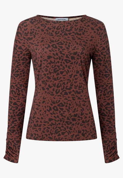 More &amp; More Two Tone Animal Print Women T-Shirt with Leopard Print SKU: 61910585_M2279 Image 02