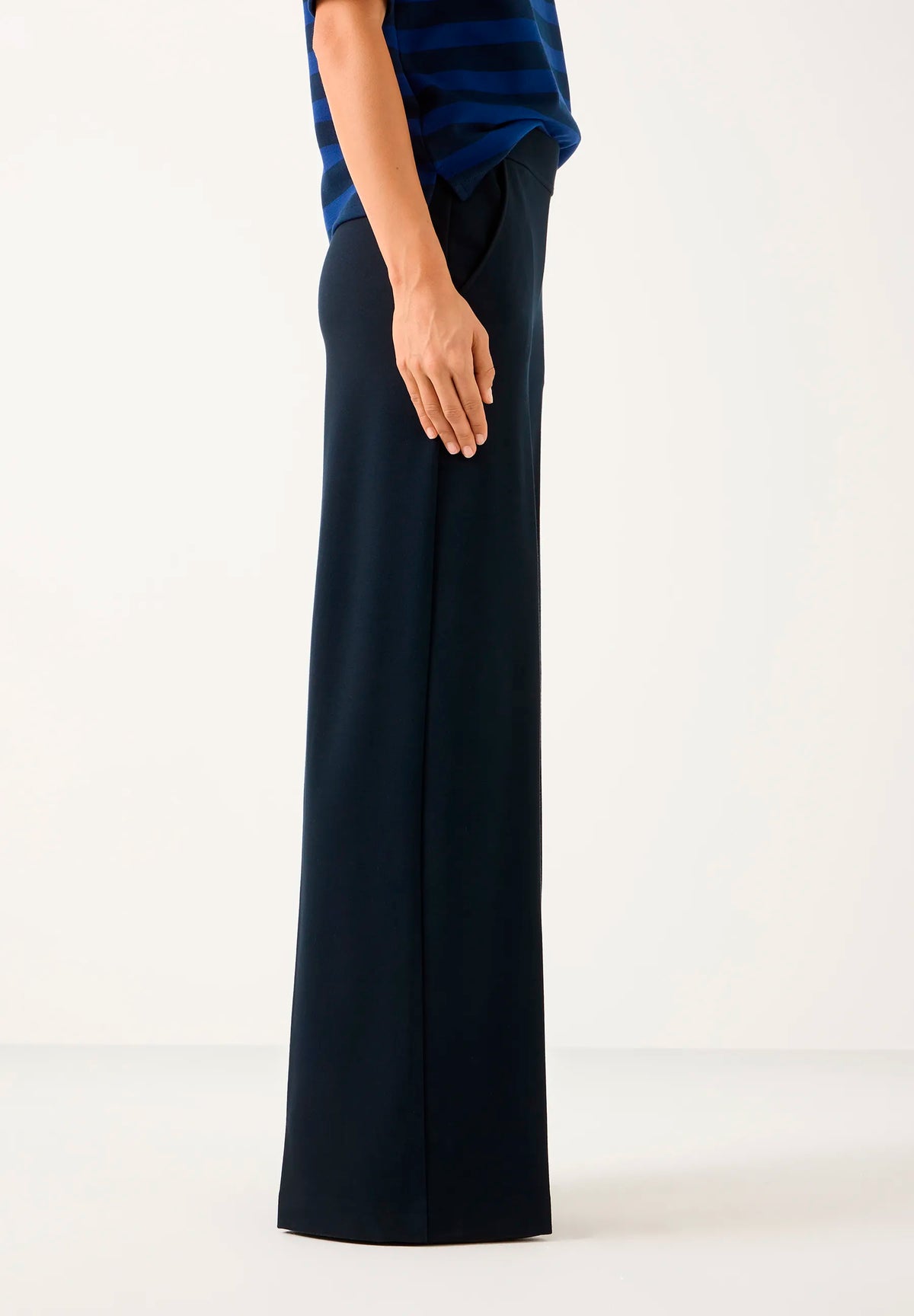 More &amp; More Marine Women Jersey Trousers with Pressed Crease SKU: 61914495_M0375 Image 03