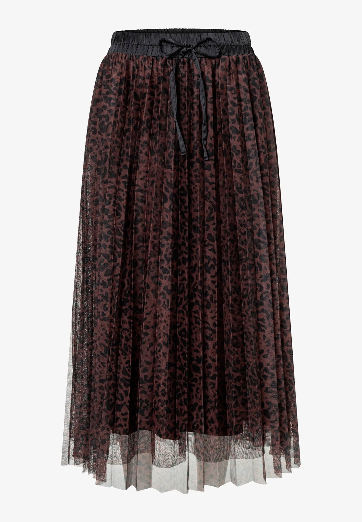 More &amp; More Two Tone Animal Print Women Mesh Skirt with Leopard Print SKU: 61915573_M2279 Image 05