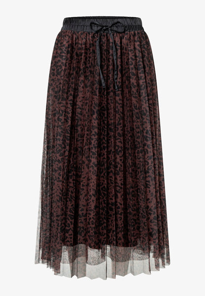 More &amp; More Two Tone Animal Print Women Mesh Skirt with Leopard Print SKU: 61915573_M2279 Image 05
