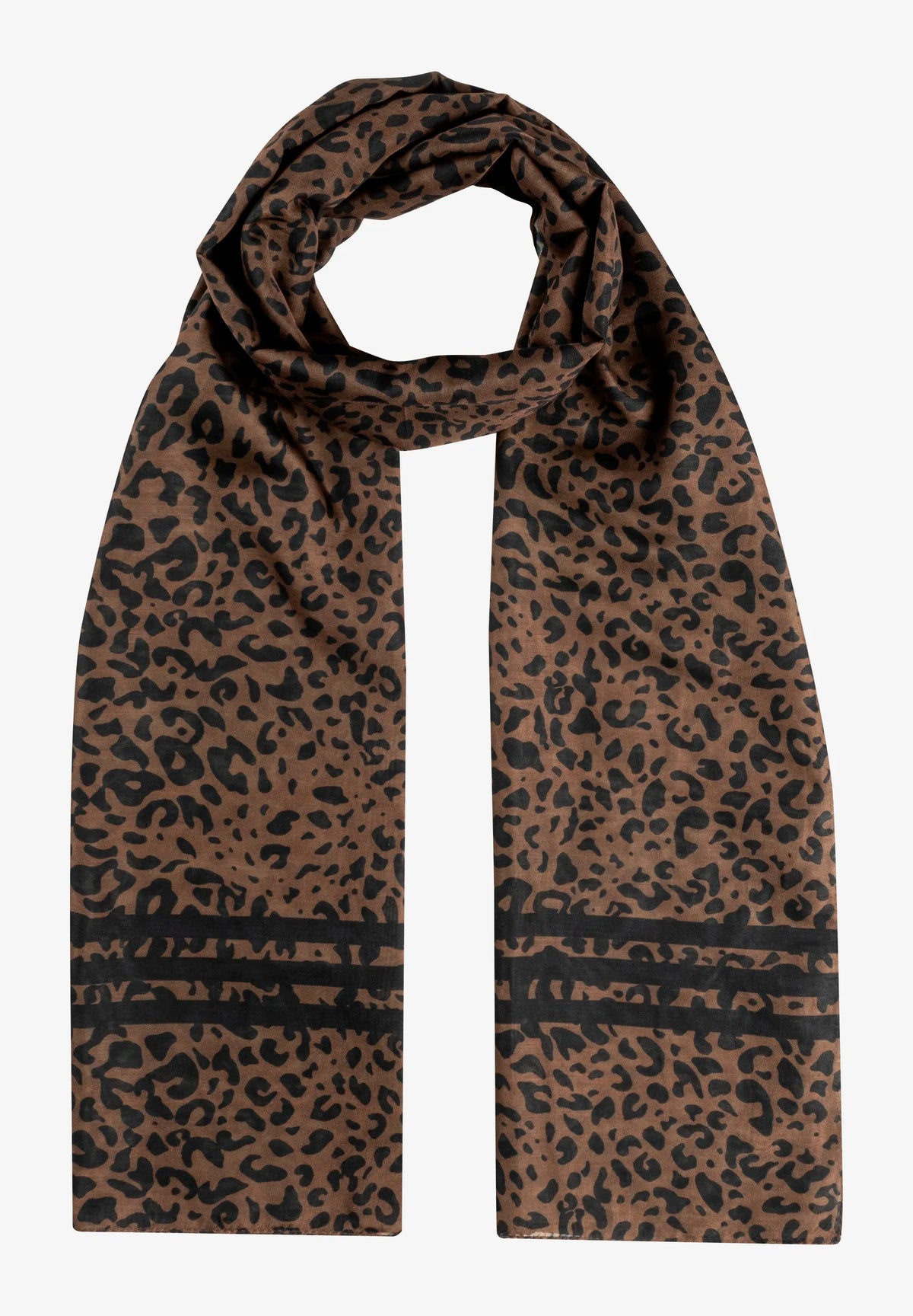 More &amp; More Two Tone Animal Print Women Scarf with Leopard Print SKU: 61919454_M2279 Image 03