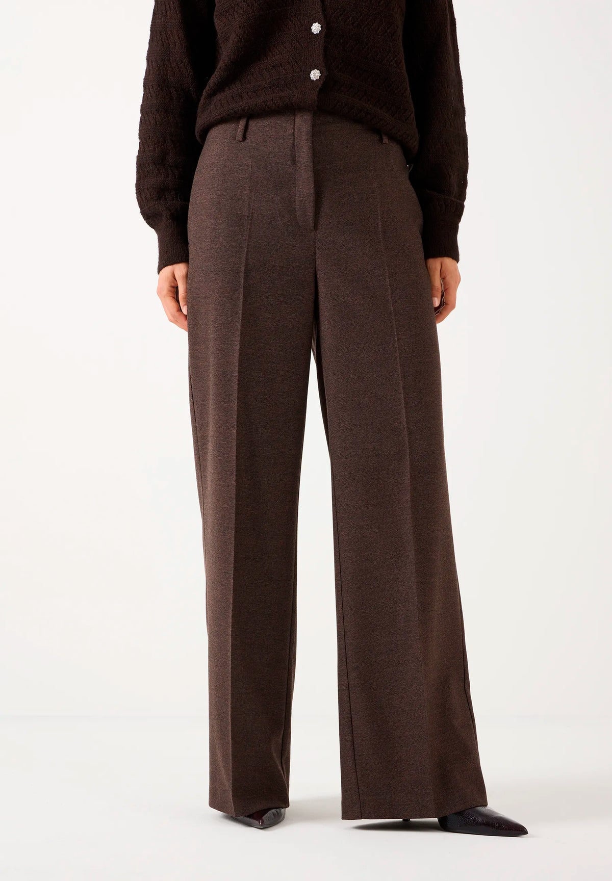 More &amp; More Two Tone Animal Print Women Wide-Leg Business Trousers SKU: 61924490_M2279 Image 01