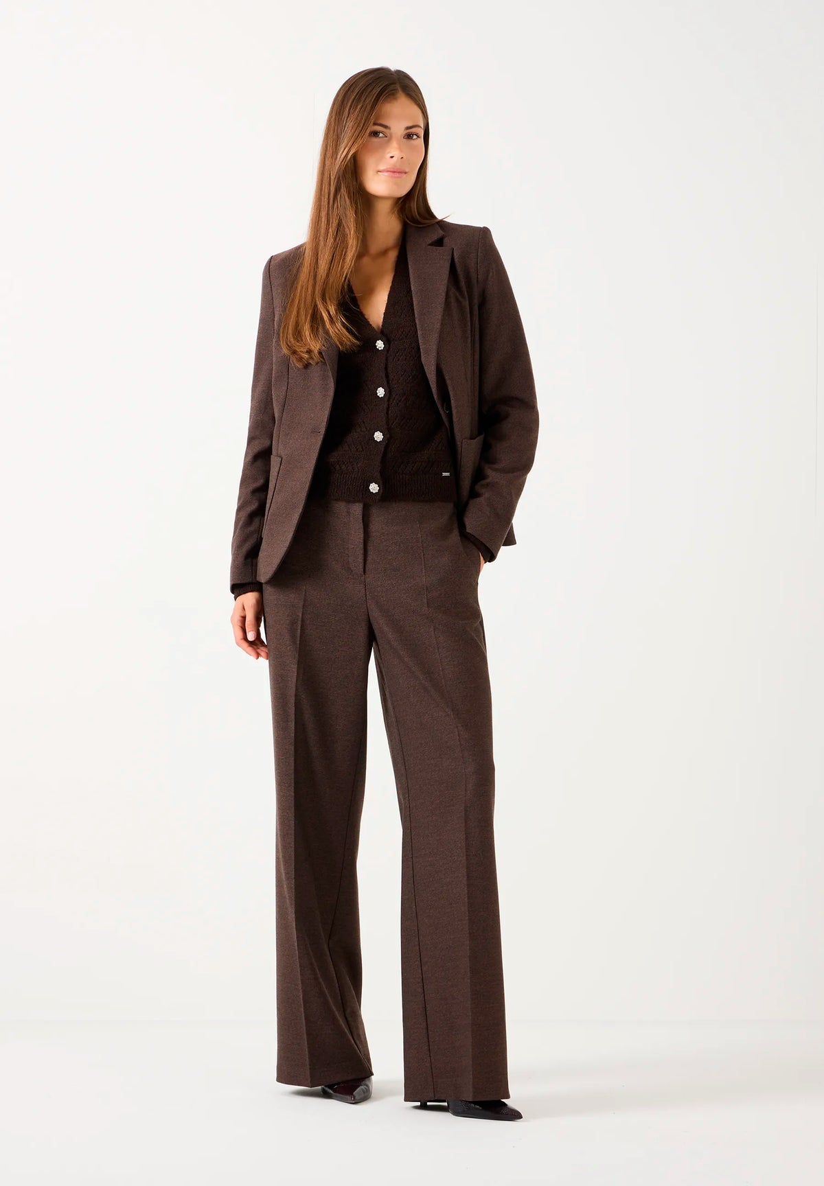More &amp; More Two Tone Animal Print Women Wide-Leg Business Trousers SKU: 61924490_M2279 Image 02