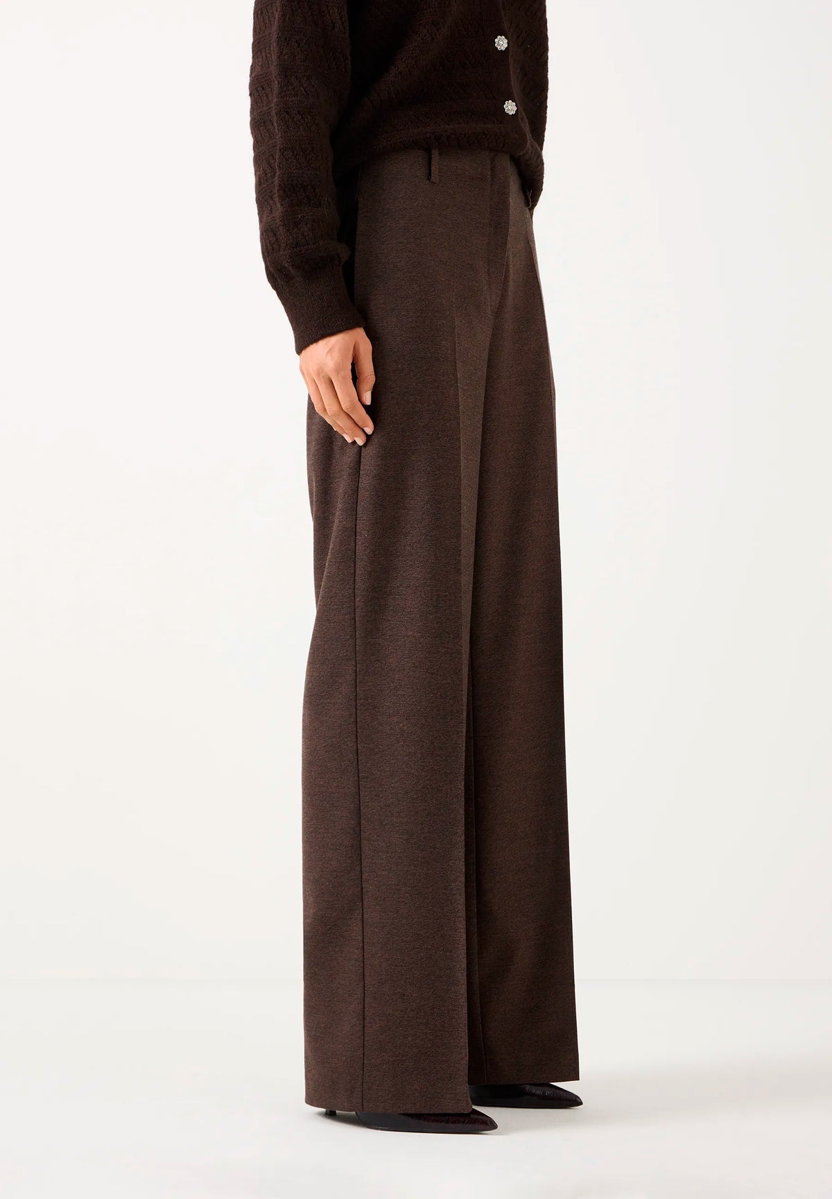 More &amp; More Two Tone Animal Print Women Wide-Leg Business Trousers SKU: 61924490_M2279 Image 03
