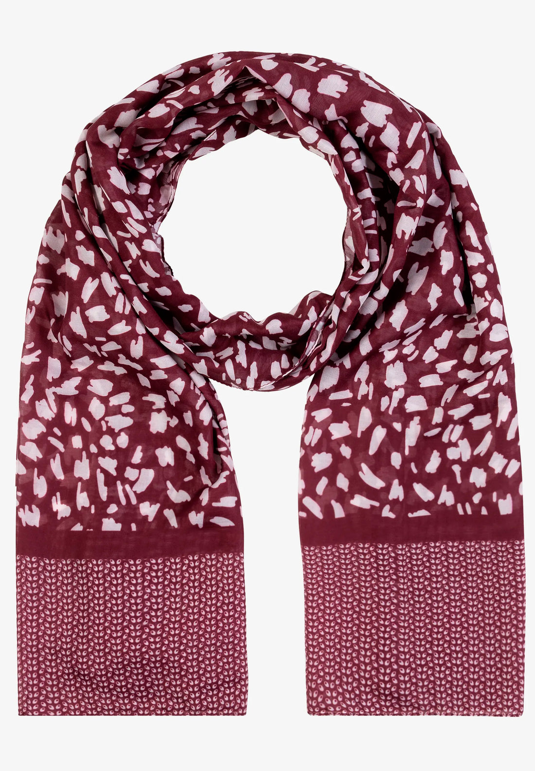 More &amp; More Pomegranate Red Offwhite Women Printed Scarf SKU: 61929455_M2561 Image 01