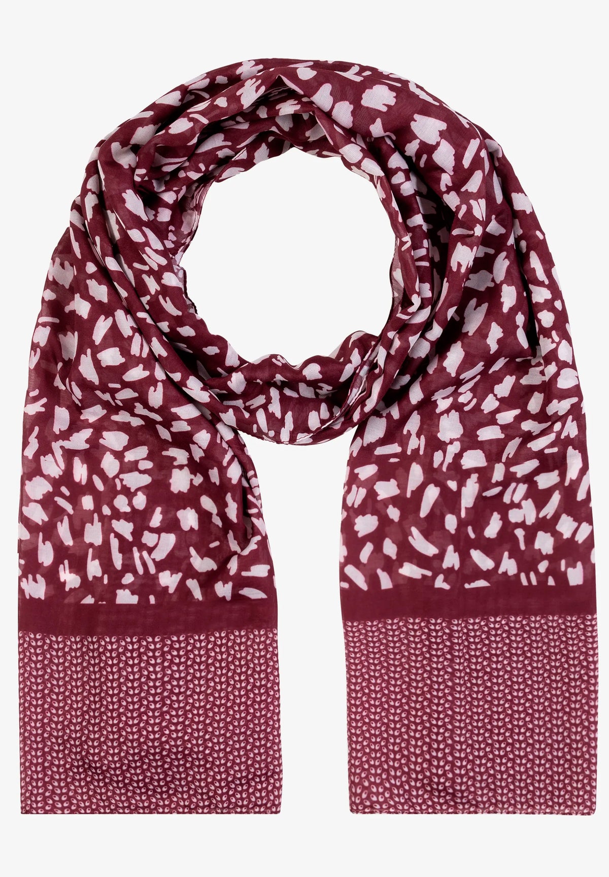 More &amp; More Pomegranate Red Offwhite Women Printed Scarf SKU: 61929455_M2561 Image 01