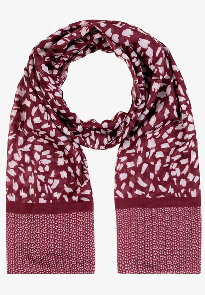 More &amp; More Pomegranate Red Offwhite Women Printed Scarf SKU: 61929455_M2561 Image 01