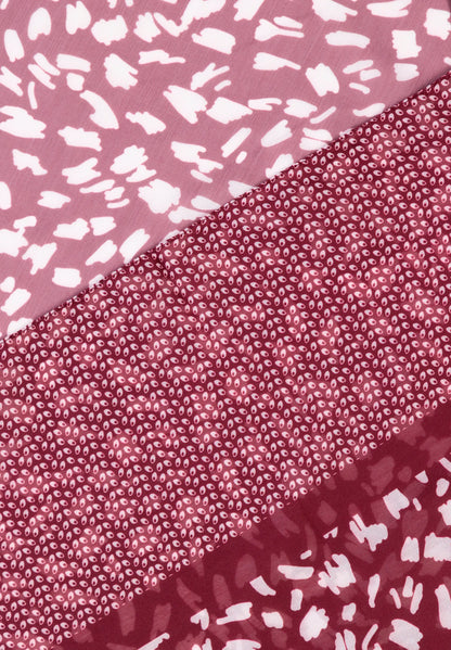 More &amp; More Pomegranate Red Offwhite Women Printed Scarf SKU: 61929455_M2561 Image 02