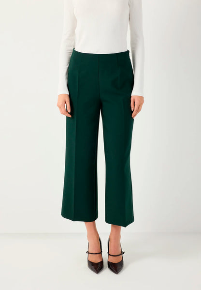 More &amp; More Dark Bottle Green Women Culottes SKU: 61934434_M0683 Image 01