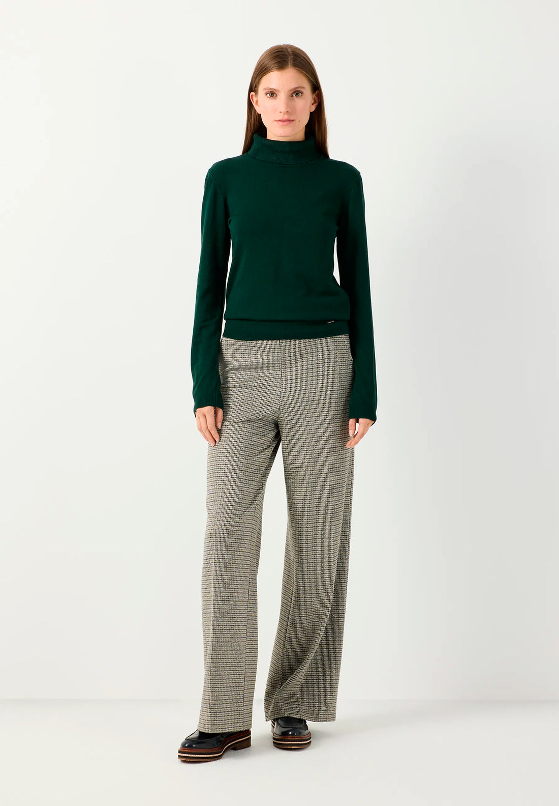More &amp; More Glencheck Women Mini-Check Jersey Trousers SKU: 61934491_M4064 Image 02