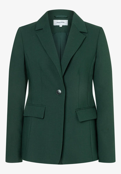 More &amp; More Dark Bottle Green Women One-Button Blazer SKU: 61936416_M0683 Image 03