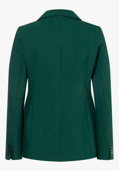 More &amp; More Dark Bottle Green Women One-Button Blazer SKU: 61936416_M0683 Image 04