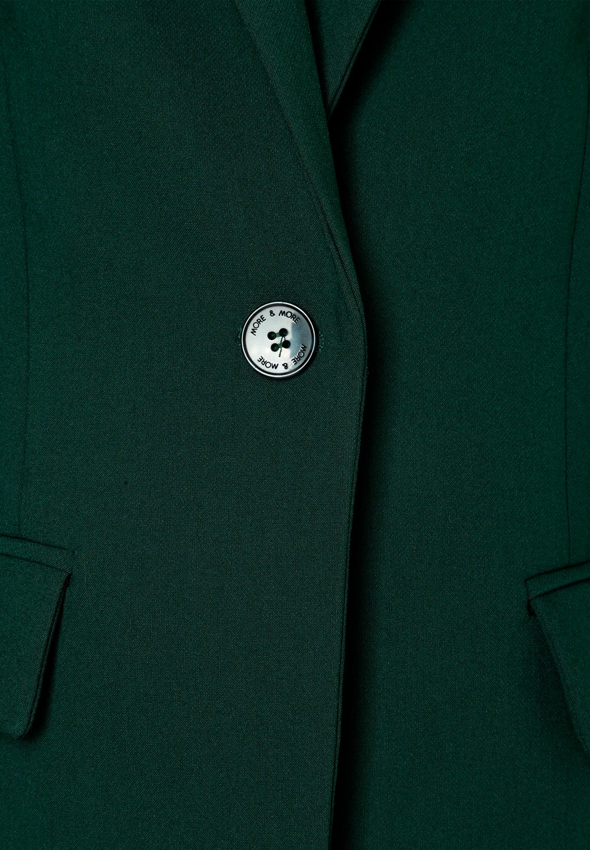 More &amp; More Dark Bottle Green Women One-Button Blazer SKU: 61936416_M0683 Image 06