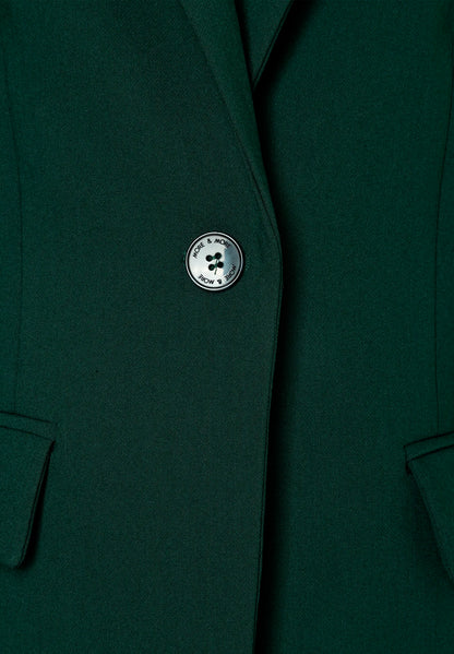 More &amp; More Dark Bottle Green Women One-Button Blazer SKU: 61936416_M0683 Image 06