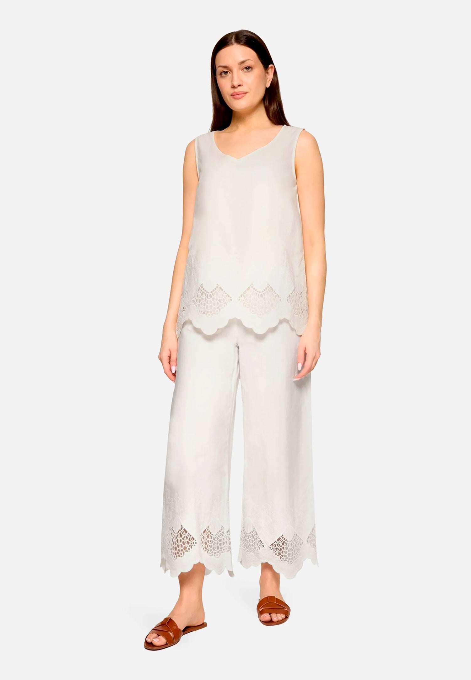 Betty Barclay Offwhite Women Culottes with Elastic Waistband SKU: 6200-1934_1014 Image 02