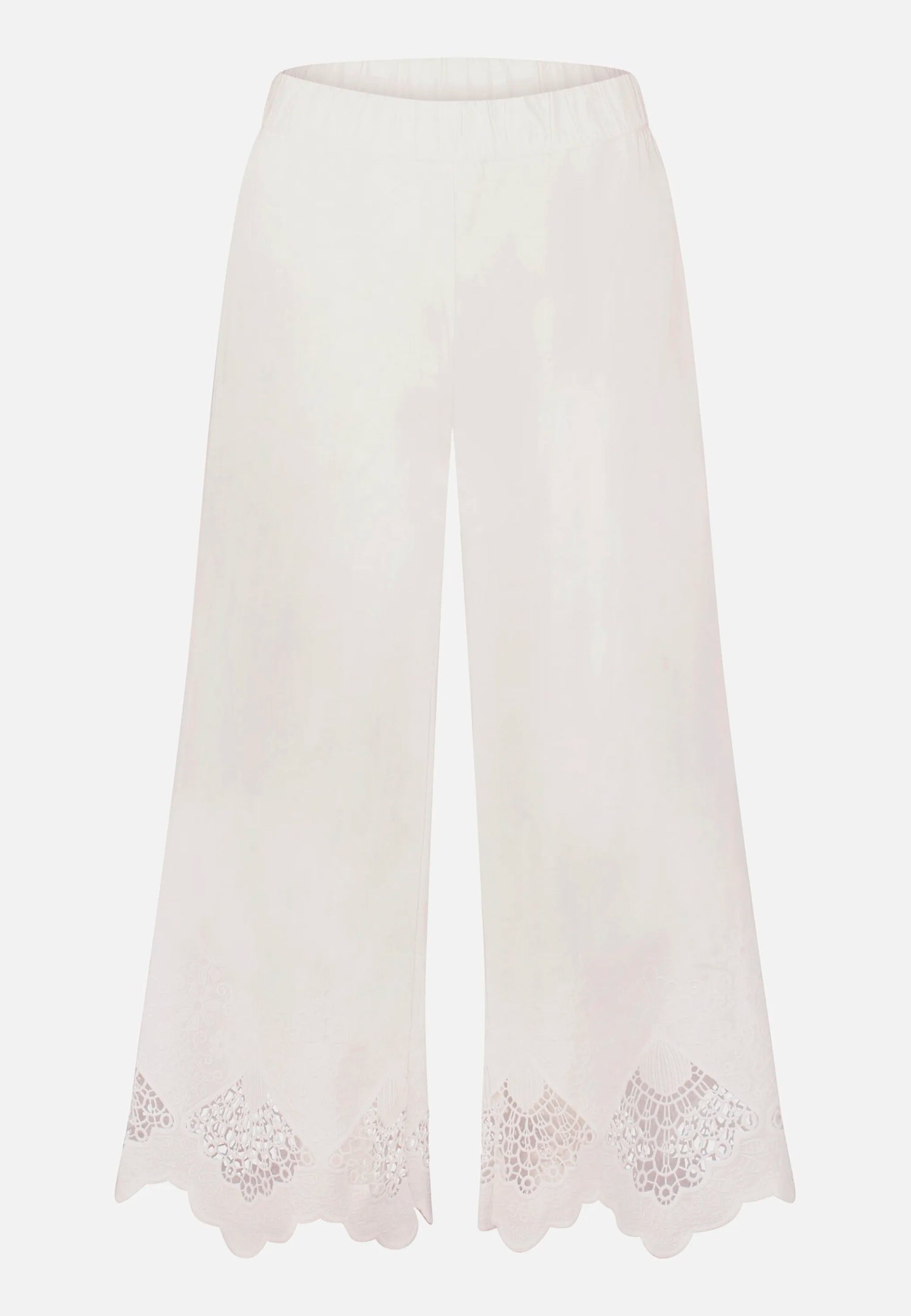 Betty Barclay Offwhite Women Culottes with Elastic Waistband SKU: 6200-1934_1014 Image 04