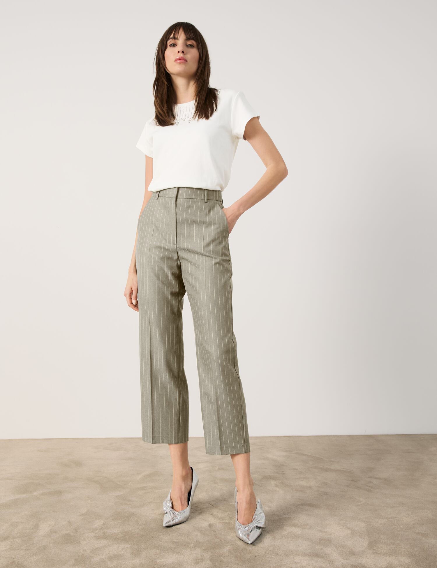 Fine 7/8-Length Pinstripe Trousers In A Straight Fit_01