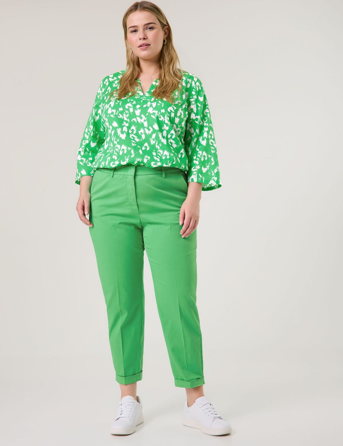 Samoon_Greta 7/8-Length Stretch Cotton Trousers_620612-21134_5750_01