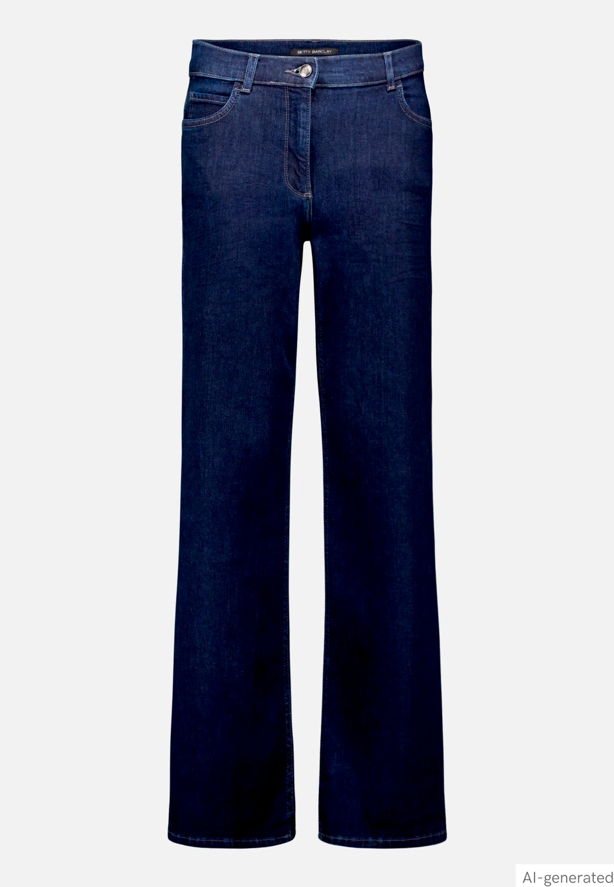 Betty Barclay Deep Blue Denim Women Wide-Leg Jeans with a Used Wash SKU: 6217-1980_8624 Image 04
