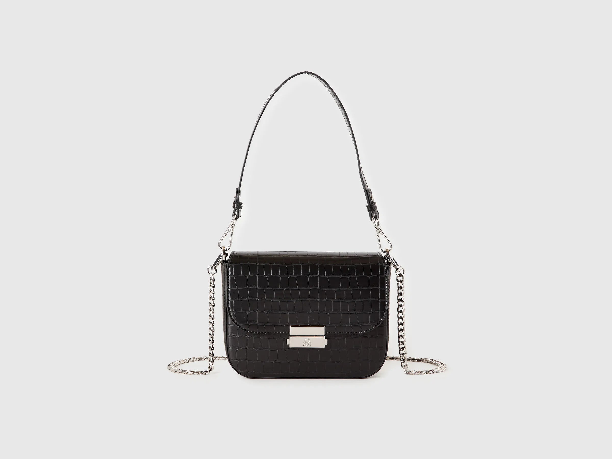 Benetton_Black_Small Black Be Bag with Coconut Print_62Y9DY07Y_100_01