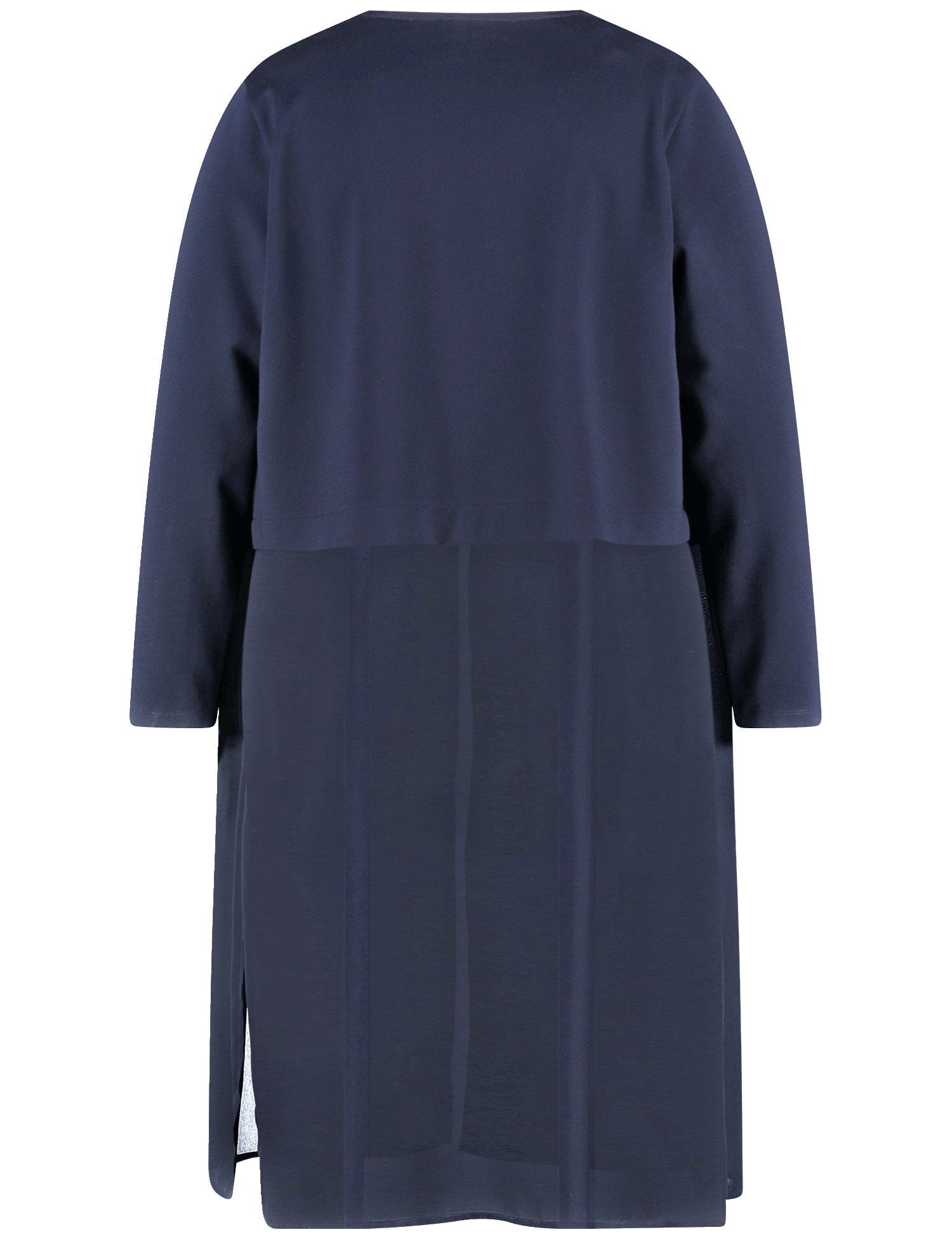 Samoon_Long Cardigan with a Chiffon Panel_631605-26212_8450_06