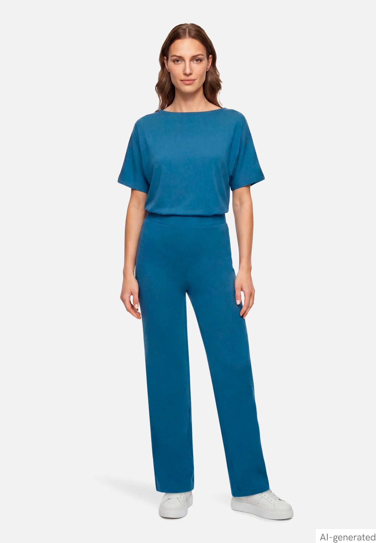 Betty Barclay Blue Horizon Women Wide-Leg Sweatpants with Elastic Waistband SKU: 6325-1659_8427 Image 02