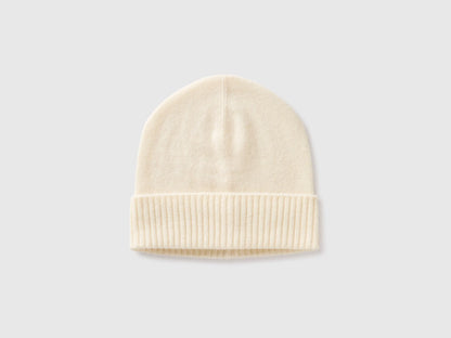 Benetton Creamy White Women 100% Wool Hat SKU: 63UWVA00G_000 Image 01