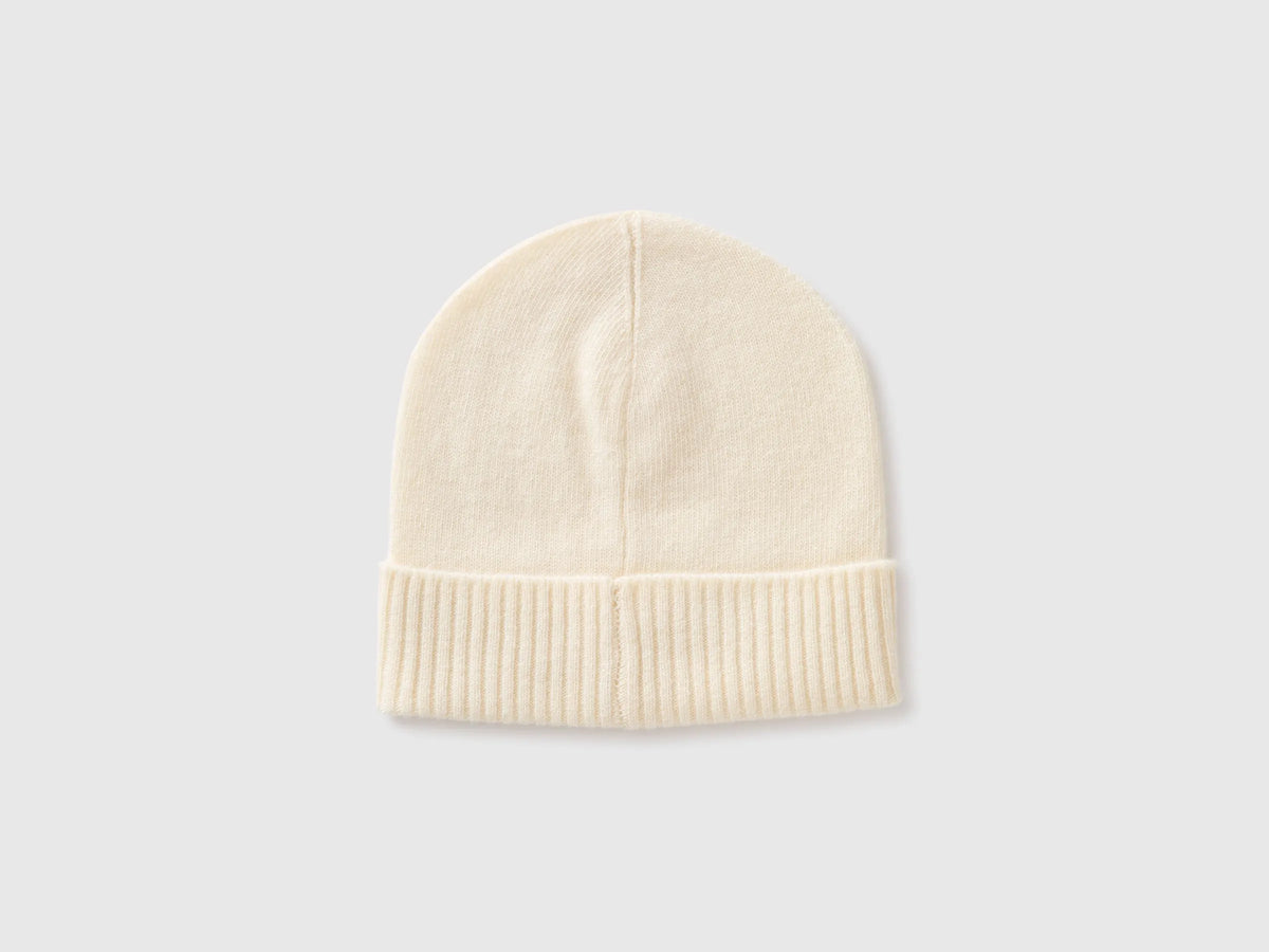 Benetton Creamy White Women 100% Wool Hat SKU: 63UWVA00G_000 Image 02